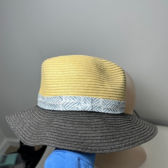 Permanent Vacation Two Tone Paper Woven Floppy Brim Hat One Size